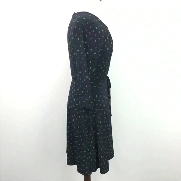 Ann Taylor black with  white and tan circle print dress sz 4 - Picture 4 of 8